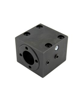 Klemblok 1 voor ronde moer - kogelomloopspil Ø25mm - spoed 5mm/10mm (voetbevestiging)